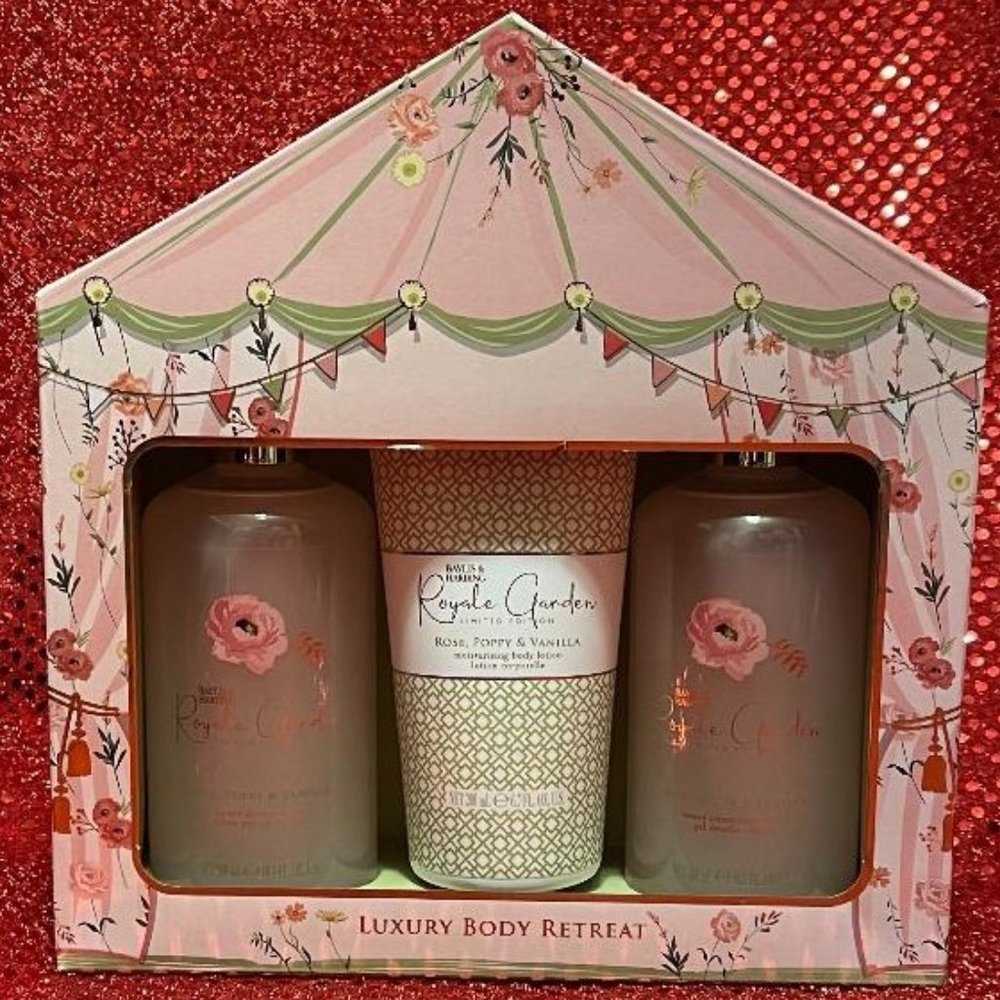 LIMITED EDITION ROSE POPPY & VANILLA LUXURY BODY RETREAT SET BY BAYLIS & HARDING